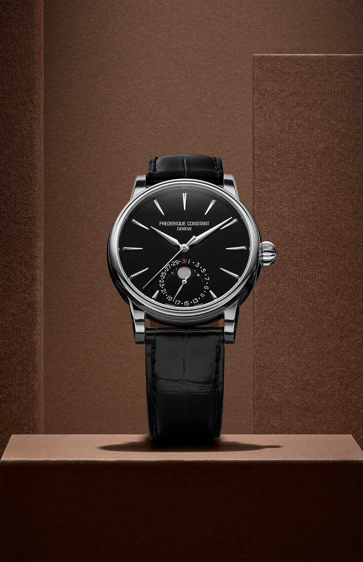 Frédérique Constant Classic Moonphase Date Manufacture mit schwarzem Onyxzifferblatt